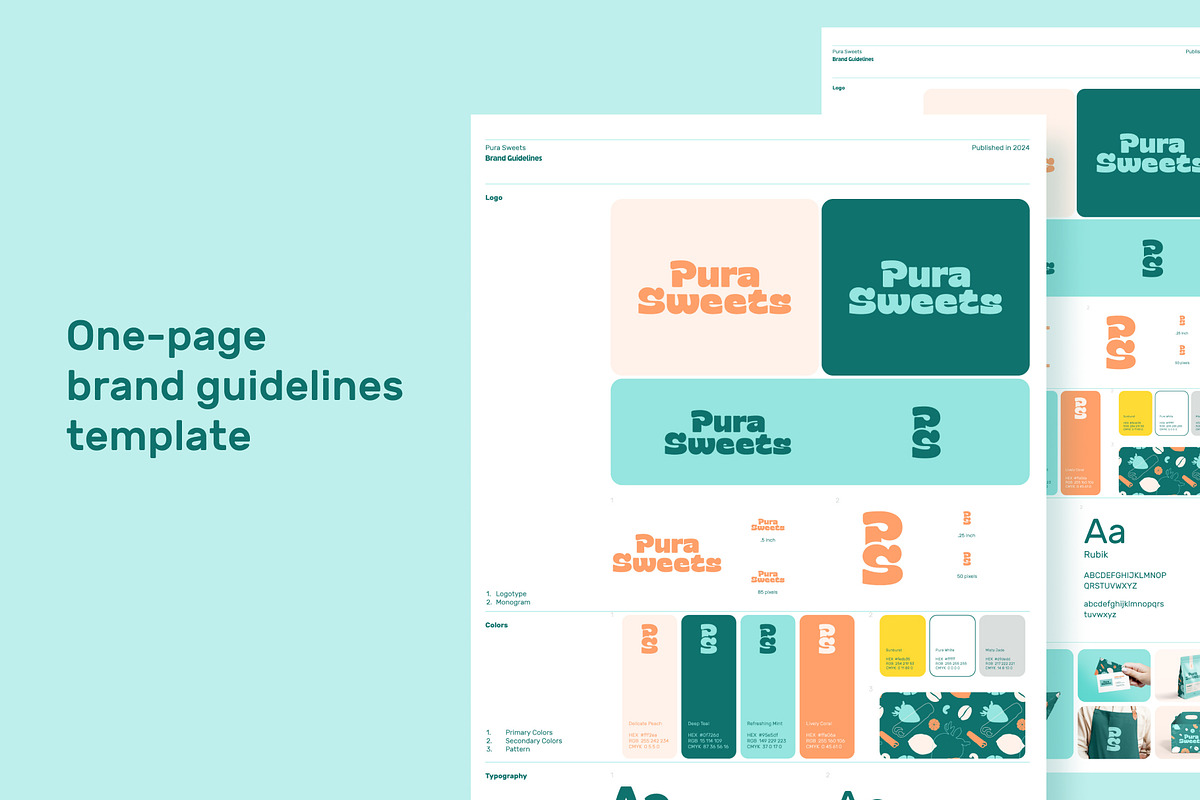 Pura Brand Guidelines Template, a Branding & Logo Template by Hamdi Designs (Photo 7 of 11)