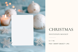 5x7 In Christmas Invitation Mockup