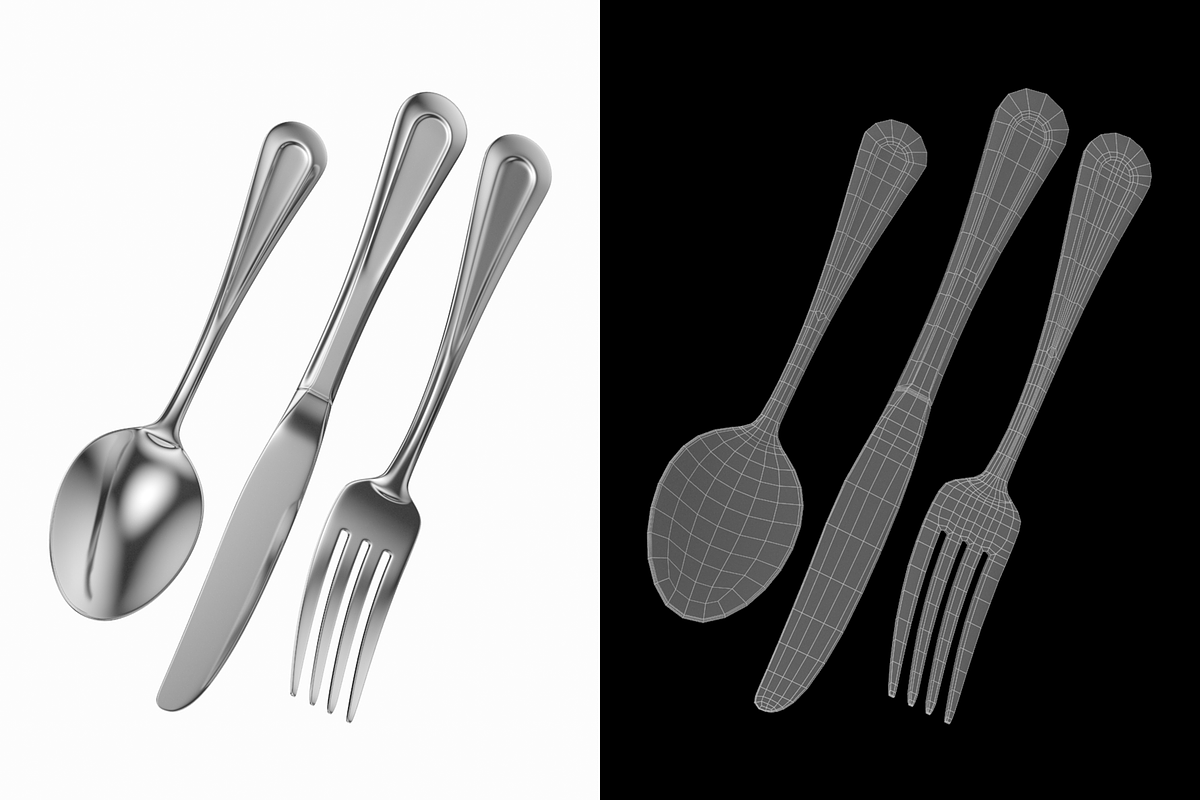 Classic Table Knife, Fork, Spoon, an Object 3D Model by VK Studio (Photo 4 of 10)