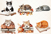 Cat and Book Fall Vibes Clipart, an Illustration by Libby Wishes (Thumbnail 3 of 6)