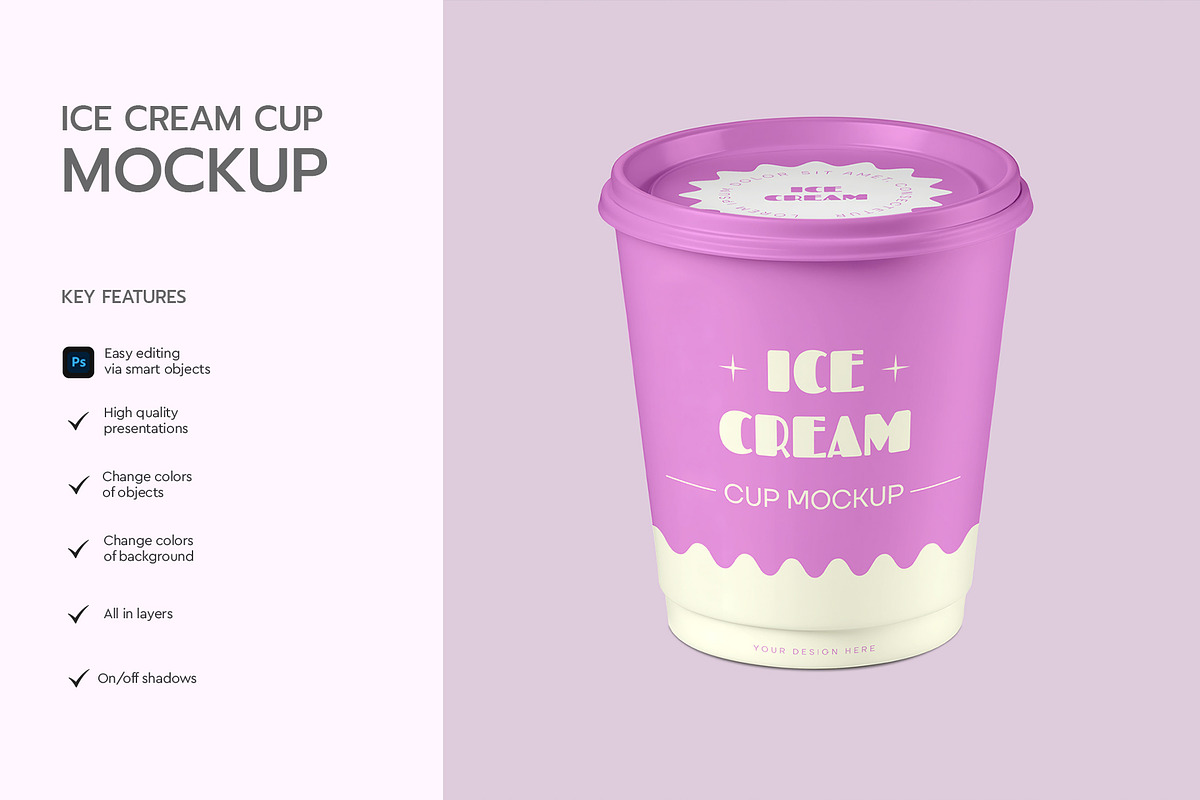Ice Cream Cup Mockup, a Product Mockup by graphypix (Photo 2 of 4)