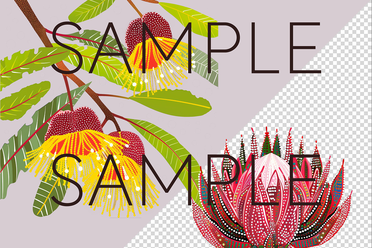 Aboriginal Style Flower Clipart PNG, a Decorative Illustration by Pawcasso's Portraits (Photo 5 of 9)
