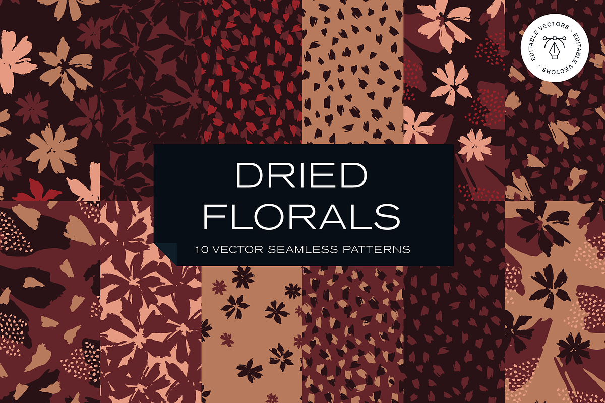 Dried Florals Pattern Collection, a Pattern Graphic by Rxmi Studio (Photo 1 of 9)
