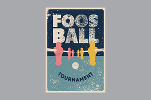 Foosball Table Soccer Grunge Posters