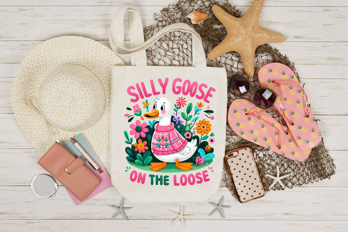 Silly Goose in Pink Sweater PNG, an Illustration by Designking (Photo 2 of 4)