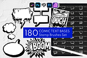 Comic Text Bases Procreate Stamps, a Brush Add-On by Selentaori Studio (Thumbnail 1 of 10)
