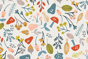 Fall Foliage Seamless Vector Pattern
