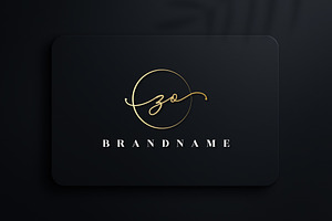 Letter ZO Handwritten Signature Logo