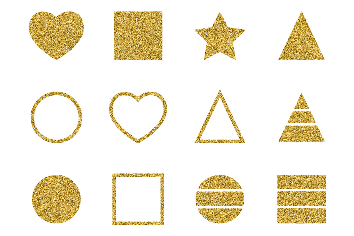 Set of geometric glitter elements., an Object Graphic by Della_Liner (Photo 1 of 2)