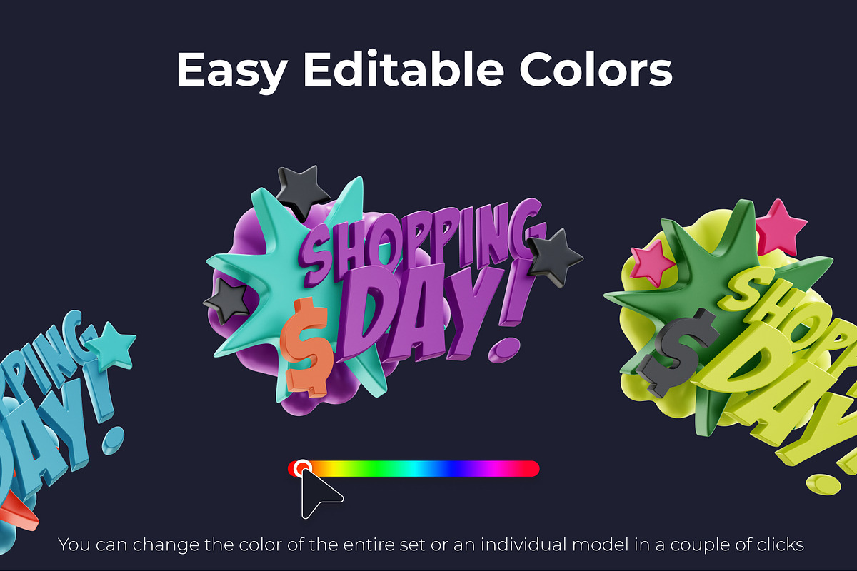 SALE! 3D Sticker Pack, a Templates & Theme by Dope Design (Photo 2 of 10)