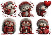Whimsical Valentine Hedgehog Clipart, an Illustration by Daily.Designs (Thumbnail 6 of 8)
