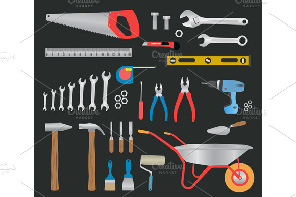 Modern hand tools. instruments preview 2