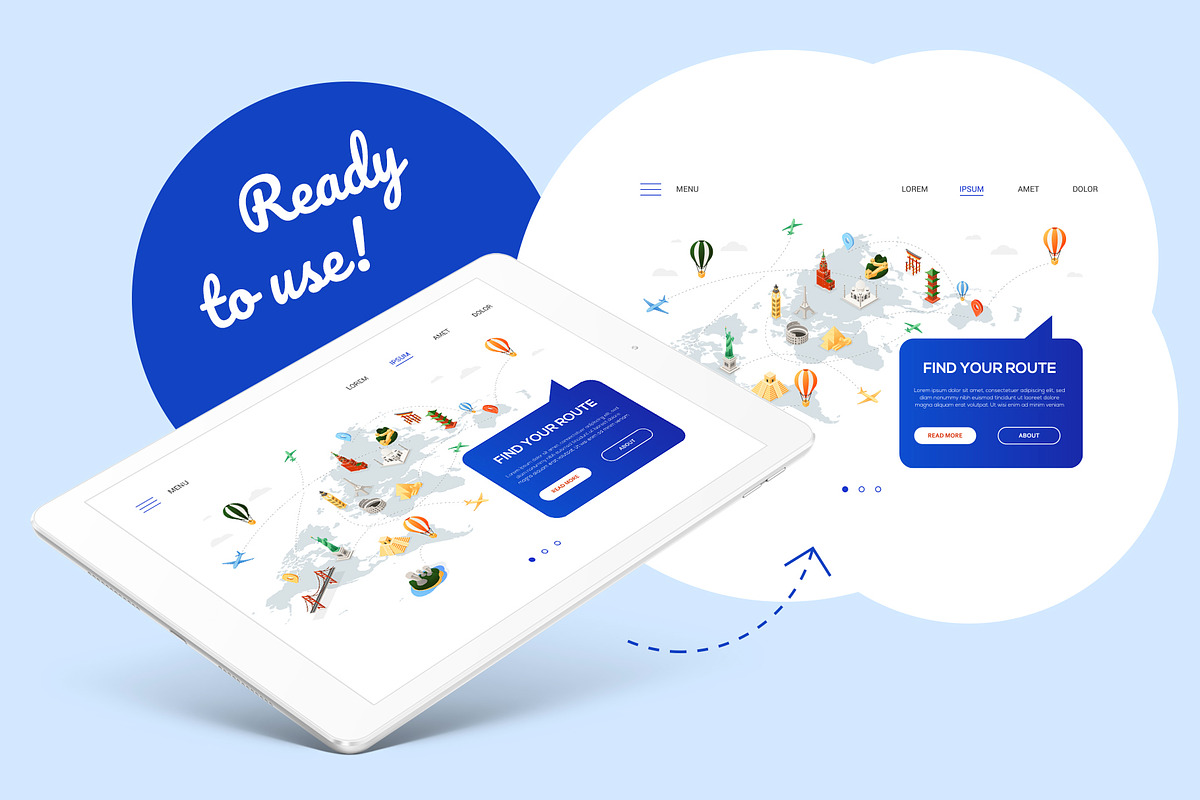 Isometric Travel Illustrations, an iPhone Mockup by Boyko Pictures (Photo 6 of 10)
