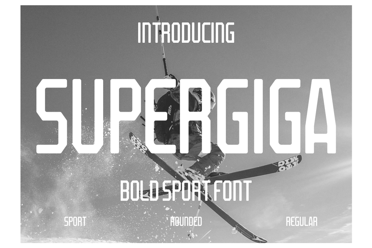 SUPERGIGA, a Sans Serif Font by maxstrim_graphich