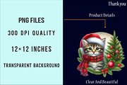 Christmas Cute Cat Ornament Bundle, an Illustration by SinaCreation (Thumbnail 6 of 7)