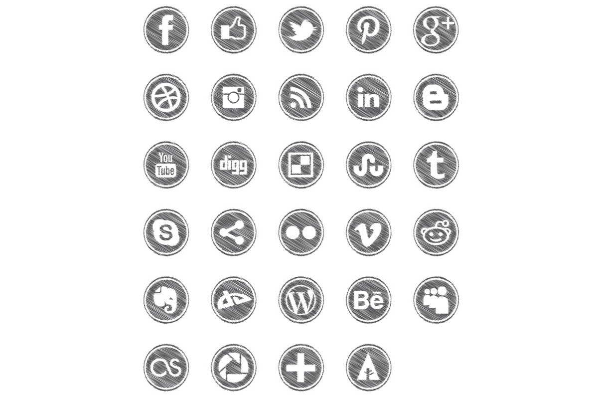 58 Scribble Social Icons, an Icon by Inconcept Media Arsenal (Photo 2 of 3)
