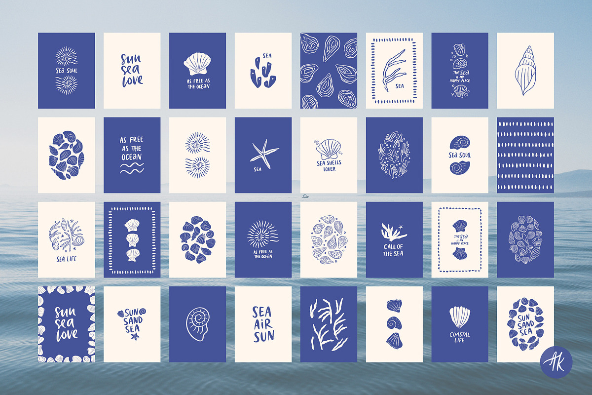 Sea Lover Hand Drawn Wall Art Set, a Graphic by Alena Koval (Photo 17 of 23)