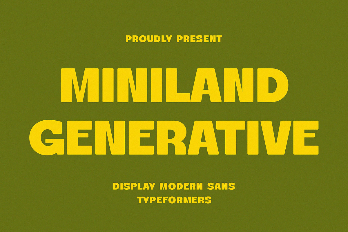 Miniland Generative - Display Sans, a Sans Serif Font by Typeformers (Photo 1 of 6)