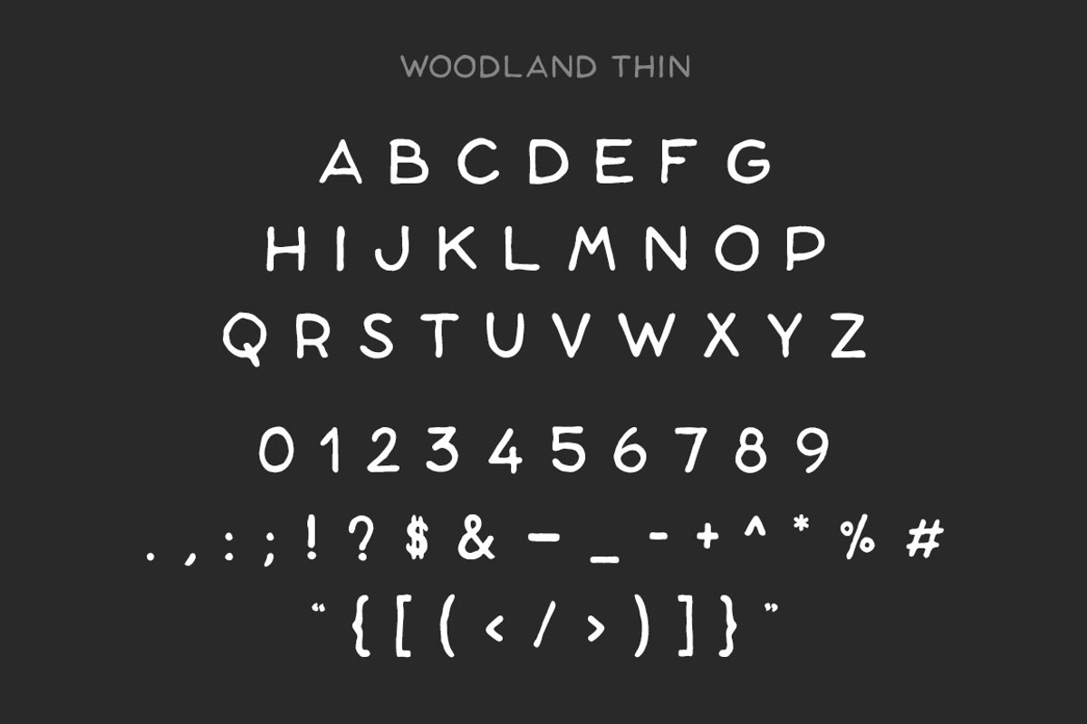Woodland Font preview 2
