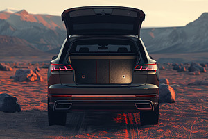 Modern car with open empty trunk, a Transportation Photo by AlyaAnd