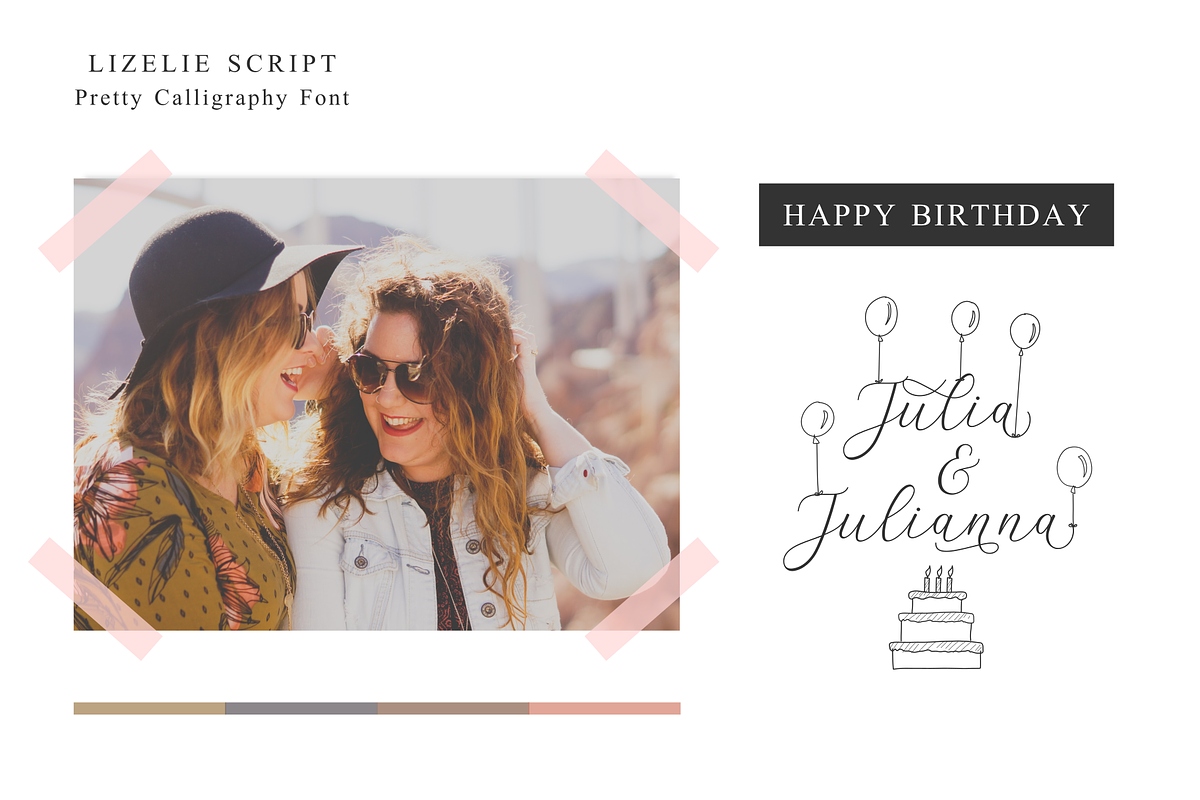 Lizelie Calligraphy font preview 4