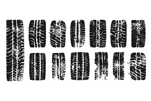 Car or motorcycle treads set, a Transportation Illustration by Valerie Bodnar