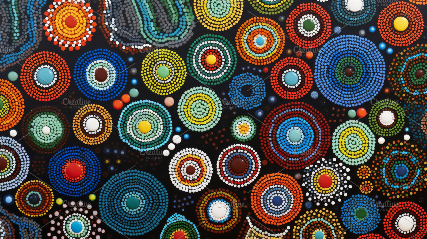 Colorful abstract circular dot, a Photo by Dvoevnore photos