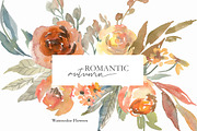 Watercolor Autumn Flowers, an Illustration by GraphicsDish (Thumbnail 1 of 4)