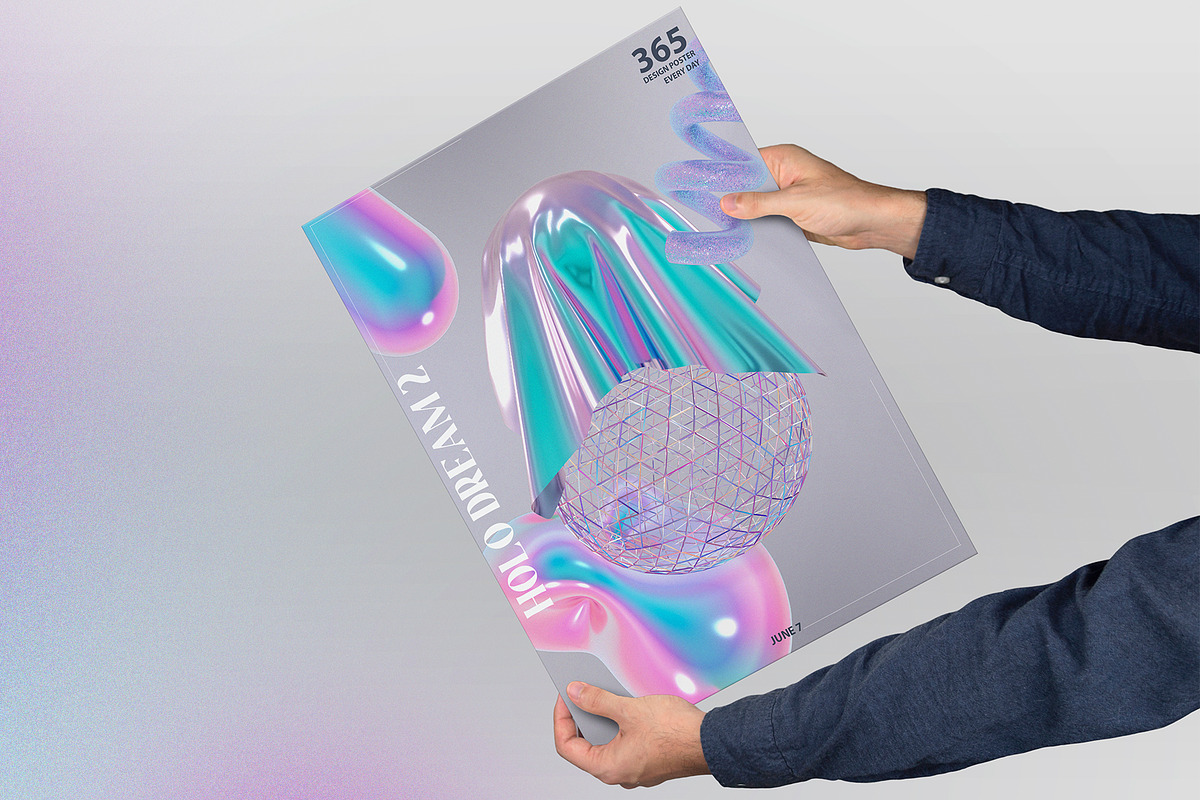 Holo Iridescence 3D Shapes graphics, a Graphic by LarysaZabrotskaya (Photo 7 of 10)