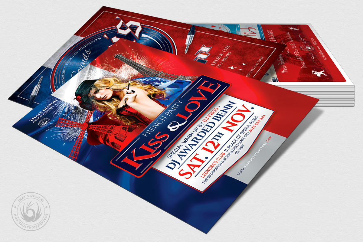 French Party Flyer Bundle, a Flyer Template by ThatsDesignArt (Photo 7 of 9)