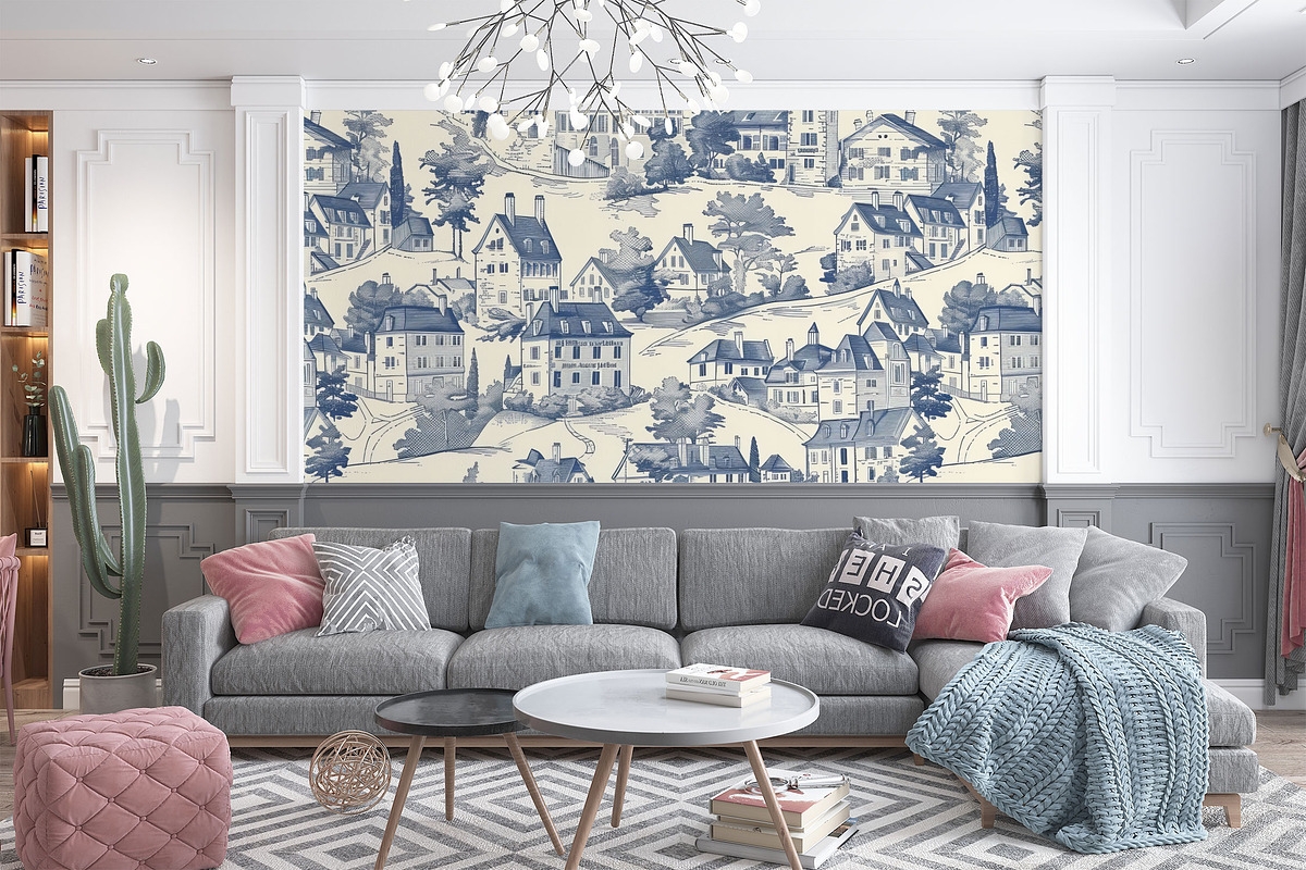 Toile Vintage Print Design Patterns