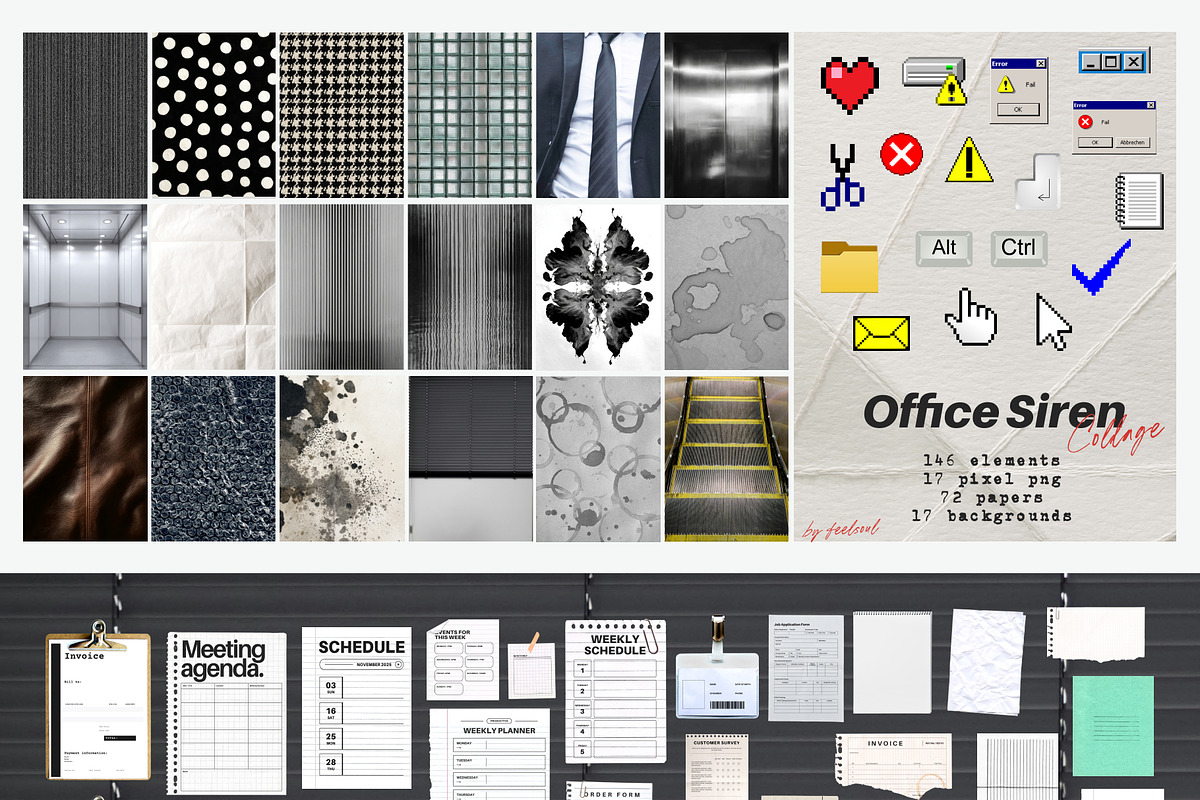 Office Siren Collage Pack, an Object Graphic by Feelsoul (Photo 8 of 9)