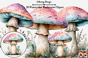 Watercolor mushroom clipart Bundle, an Illustration by GatewayDesign (Thumbnail 1 of 5)