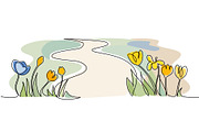 Country nature panoramic sketch, a Decorative Illustration by Valenty (Thumbnail 1 of 3)