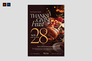Thanksgiving Feast Flyer Template, a Flyer Template by BrandPacks