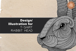Rabbit T-shirt design (Hand drawn)