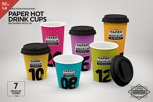 Paper Hot Drink Cups Mockup