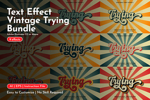 Trying Vintage Text Effect Bundle, a Layer Style Add-On by WM48 Shop