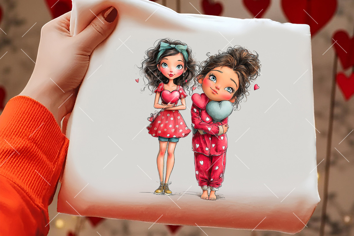 Whimsical Valentine Girl Clipart, an Illustration by OK Design (Photo 5 of 6)
