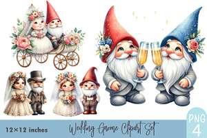 Wedding Gnome Clipart Set., a Graphic by CitraGraphics