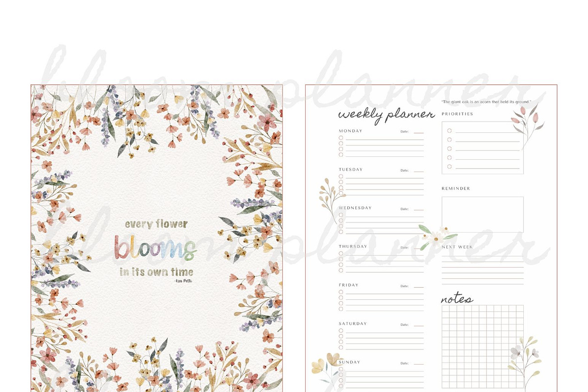Digital Planner - Undated Planner, an Illustration by Sweet As April (Photo 7 of 10)