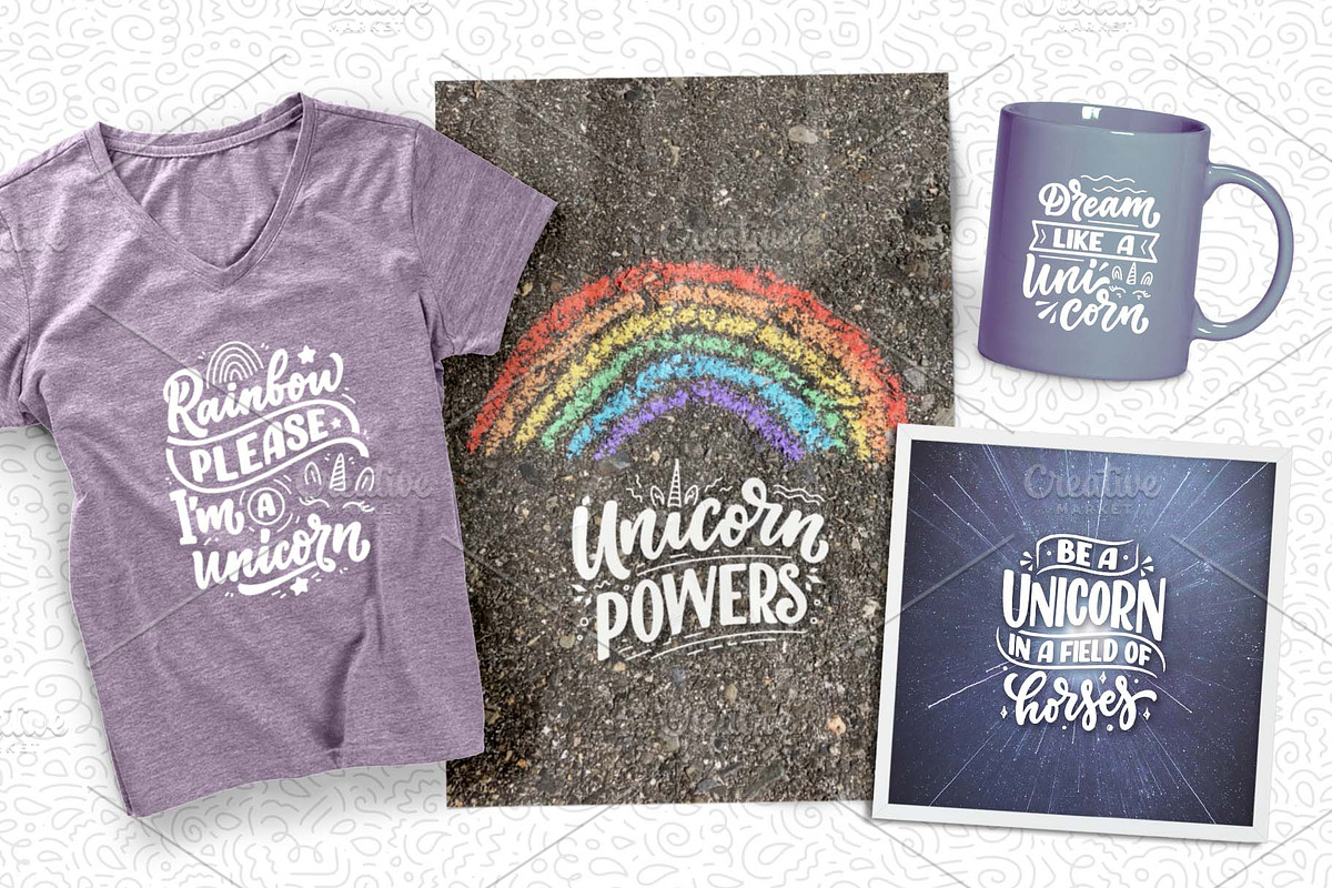 Unicorn Lettering Quotes, a Decorative Illustration by Artlana (Photo 2 of 2)