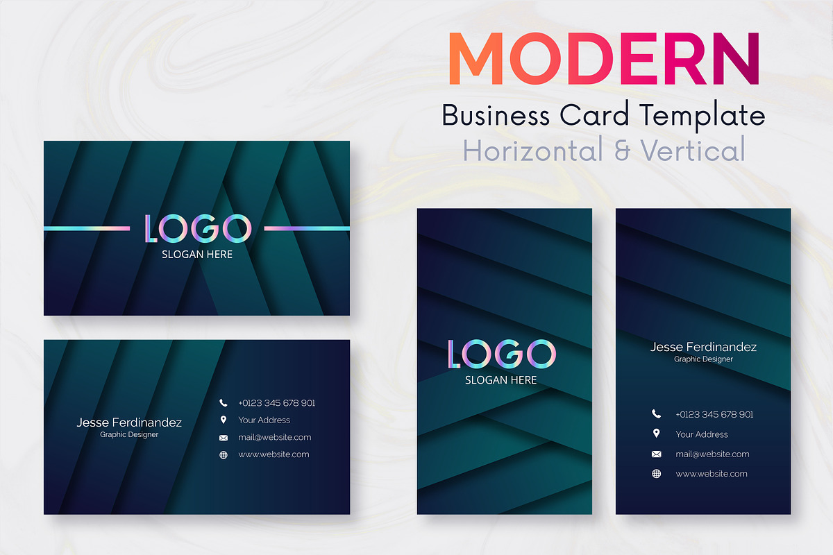 Modern 50 Business cards Bundle, a Business Card Template by M6 Gallery (Photo 18 of 52)