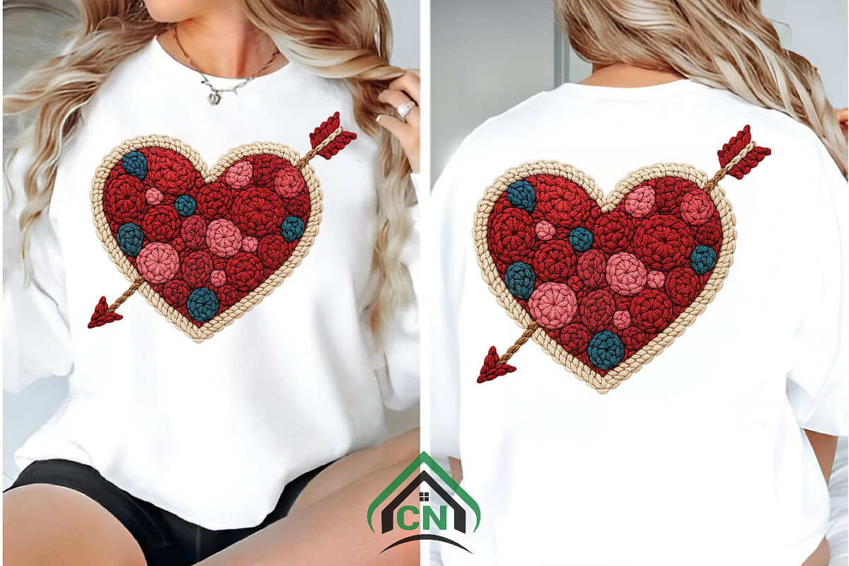 Yarn Crochet Valentine Heart Png, an Illustration by Craft Nest (Photo 5 of 7)