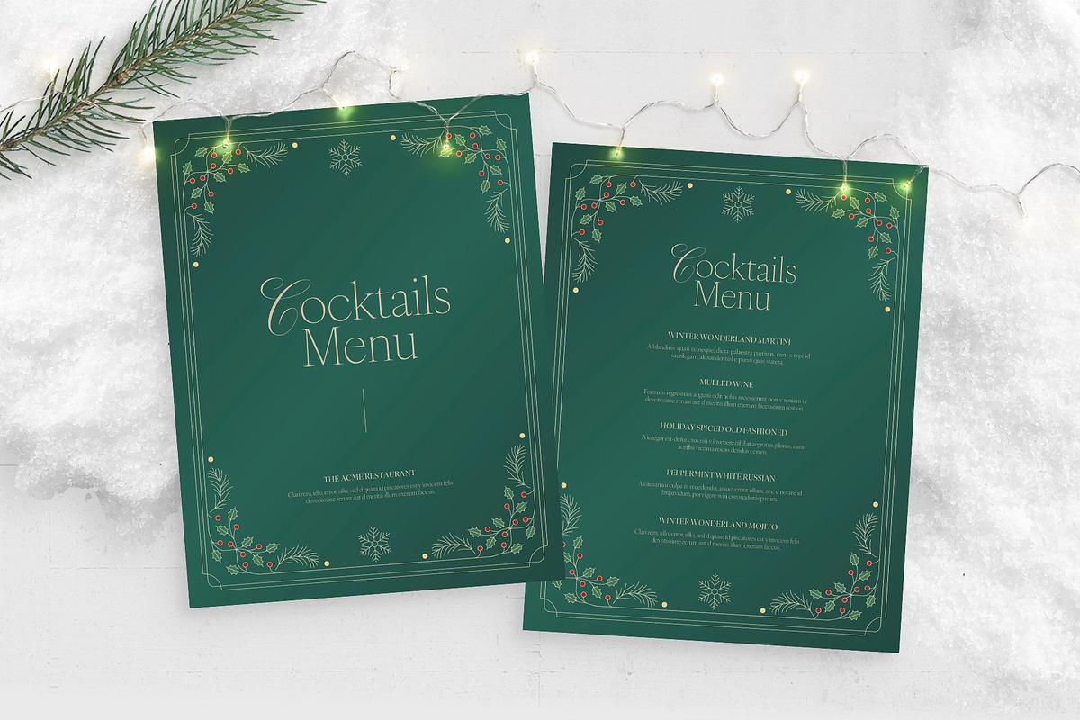 Christmas Menu Template, a Flyer Template by BrandPacks (Photo 1 of 5)