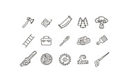 Logging, Sawmill Line Icons, an Object Illustration by Tettygreen (Thumbnail 2 of 3)