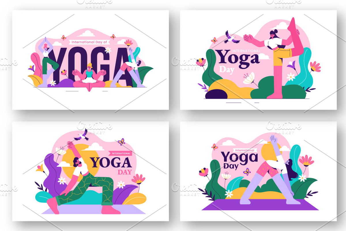 9 International Yoga Day Vector, a Sport Illustration by denayunebgt (Photo 3 of 3)