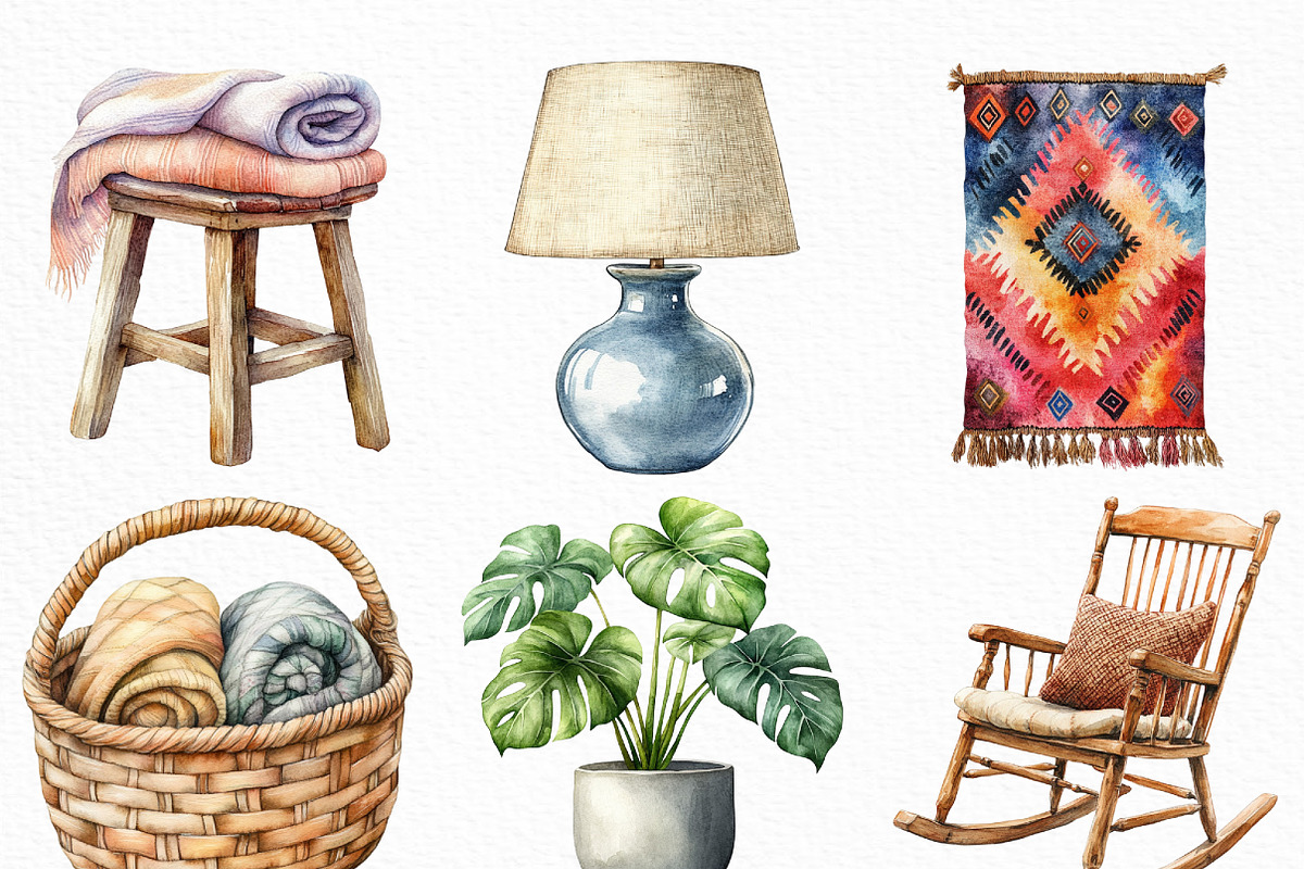 Home Decor Clipart Bundle, an Illustration by Craft Nest (Photo 4 of 6)