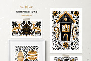 Gold Christmas Folk Art collection, an Object Graphic by DariSmartArt (Thumbnail 2 of 12)