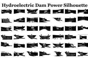 Hydroelectric Dam Power Silhouette, an Illustration by musafir_fashion